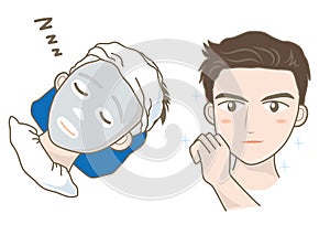 Men-Face pack 01 - With line drawing