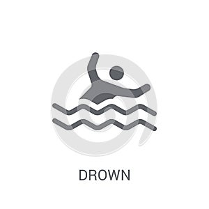 Drown icon. Trendy Drown logo concept on white background from I