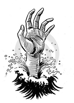 Drowning hand