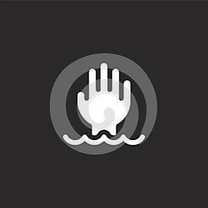 drowning icon. Filled drowning icon for website design and mobile, app development. drowning icon from filled emergencies