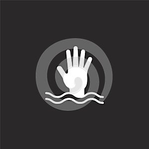 drowning icon. Filled drowning icon for website design and mobile, app development. drowning icon from filled rescue and response