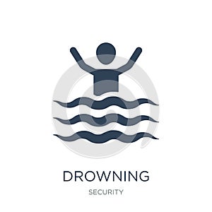 drowning icon in trendy design style. drowning icon isolated on white background. drowning vector icon simple and modern flat
