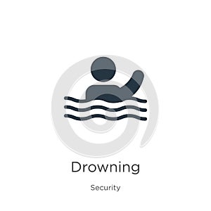 Drowning icon vector. Trendy flat drowning icon from security collection isolated on white background. Vector illustration can be