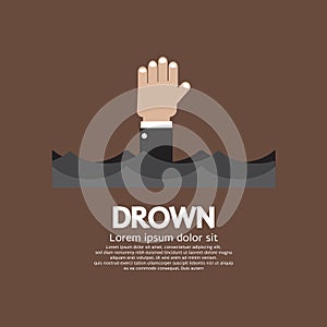 Drowning Man Showing His Hand Over The Water