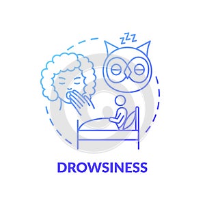 Drowsiness blue gradient concept icon