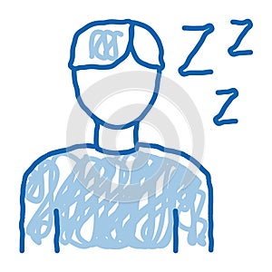 Drowsiness Man doodle icon hand drawn illustration
