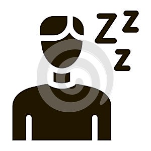 Drowsiness Man Icon Vector Glyph Illustration