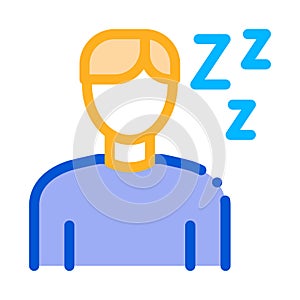 Drowsiness Man Icon Vector Outline Illustration