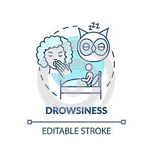 Drowsiness turquoise concept icon