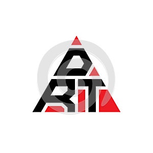 DRT triangle letter logo design with triangle shape. DRT triangle logo design monogram. DRT triangle vector logo template with red