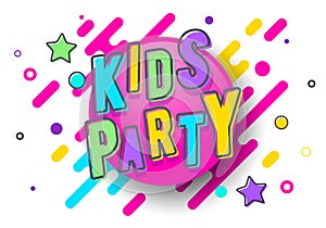 Vector Illustration Coloful Kids Party Banner Template. photo