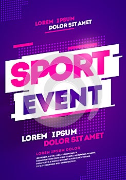 Layout Poster Template Design For Sport Event, Tournament Or Championship. photo