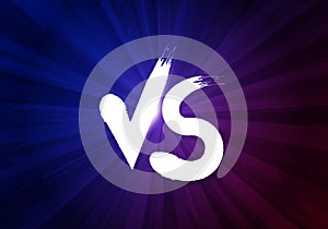 Vector illustration VS letters on dark background. Versus poster symbols of confrontation. photo