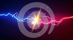 Vector Illustration Abstract Electric Lightning. Concept For Battle, Confrontation Or Fight photo