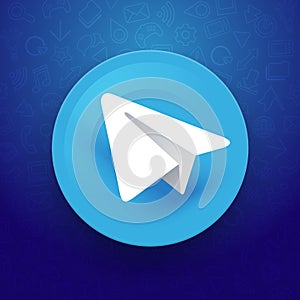 Vector Illustration Telegram Sign With Paper Plane Icon photo