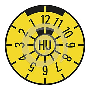 TUV TÃV sticker for technical car inspection in Germany