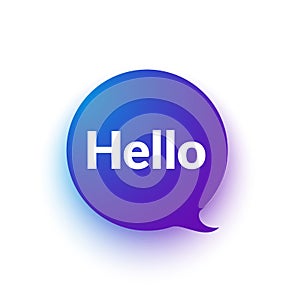 Vector Illustration Colorful Speechbubble With Text Hello photo
