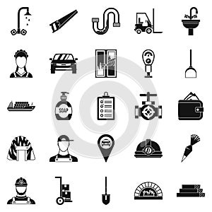 Drudgery icons set, simple style photo