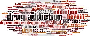 Drug addiction word cloud