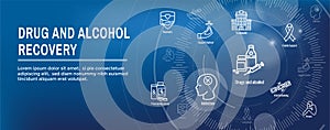 Drug and Alcohol Dependency Icon Set & Web Header Banner