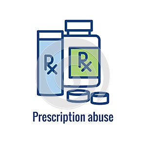 Drug & Alcohol Dependency Icon - shows drug addiction imagery