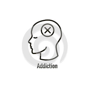 Drug & Alcohol Dependency Icon - shows drug addiction imagery