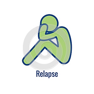 Drug & Alcohol Dependency Icon - shows drug addiction imagery