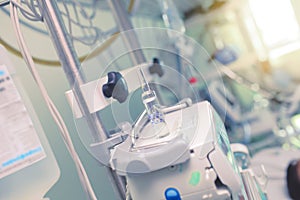 Drug dose on the ICU equipment at the patient bedside, medical c