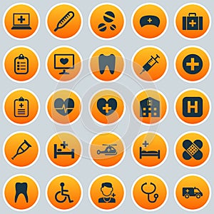 Drug Icons Set. Collection