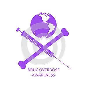 Drug overdose awareness concept Jolly Roger style