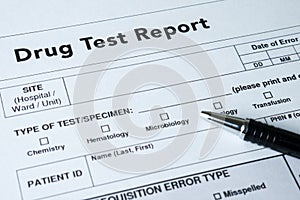 Drug test report photo