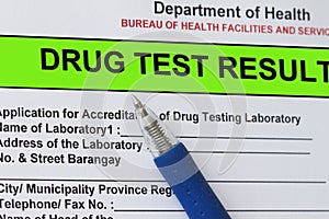 Drug test result photo