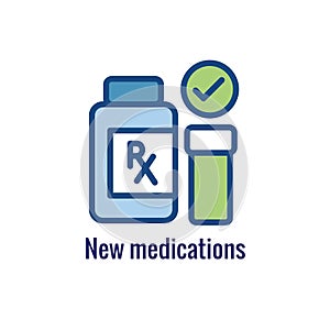 Drug Testing and Process Icon Vector Graphic w Rounded Edges