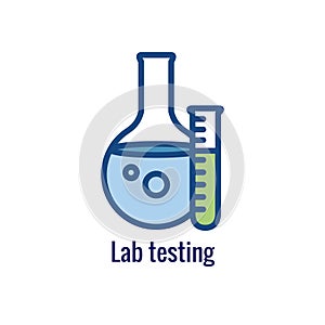 Drug Testing and Process Icon Vector Graphic w Rounded Edges