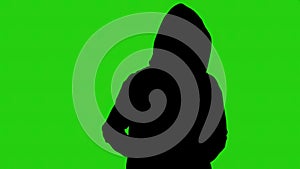 Drug trafficker's black silhouette on green background
