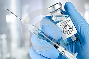 Drug vial with HPV vaccine