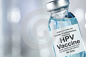 Drug vial with HPV vaccine