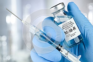 Drug vial with MMR vaccine