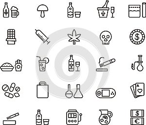 Drugs and addiction icons
