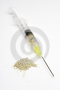 Drugs and hypodermic syringe photo
