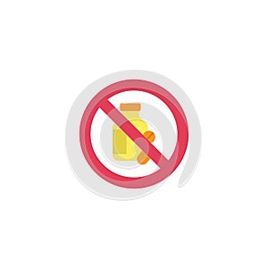 Drugs icon in prohibition red circle vector icon symbol isoalted on white background