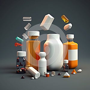 Drugs, pills and containers