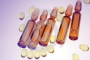 Drugs or vitamins in vial photo