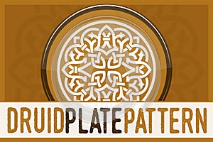 Druid Celtic traditional ethnic pattern. Kitchen plate
