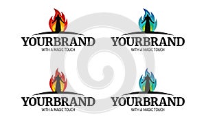 Druid-Fire-Magic-Sorcerer-Warrior logo for a brand with a magic touch