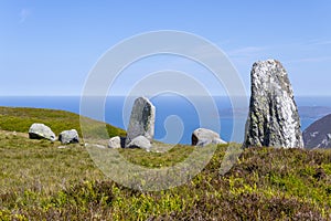 The Druid\'s Circle, or Meini Hirion in Welsh, above Penmaenmawr, Gwynedd, Wales, UK