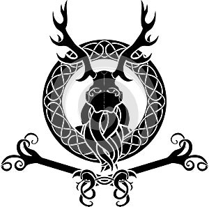 Druid symbol with antlers