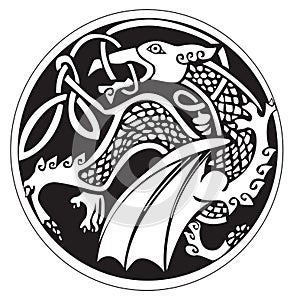 A druidic astronomical symbol of a dragon