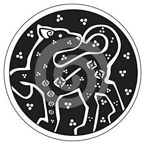 A druidic astronomical symbol of a panther