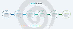Vector infographics timeline design template with circle elements. Content, schedule, timeline, diagram, workflow, business, infog